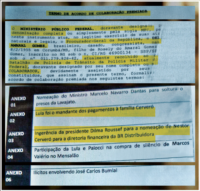  Teor explosivo: Depoimento prestado no STF por Delcídio do Amaral (PT-MS) aguarda a homologação. Na parte inferior, o termo de acordo e os principais tópicos da delação 