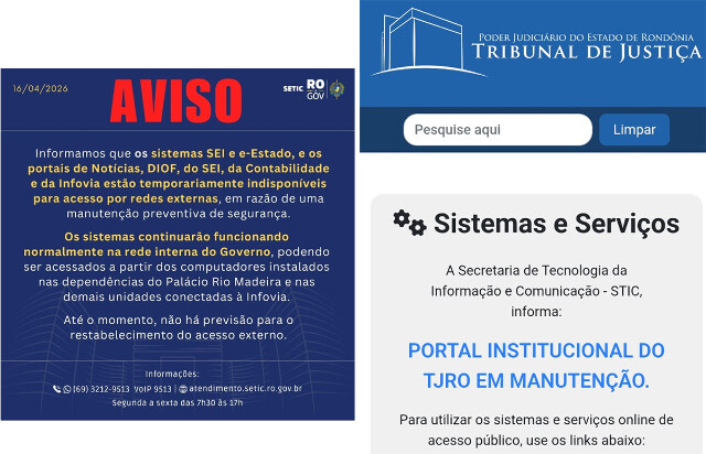 Após alerta mundial sobre vulnerabilidade no PHP, sites do Governo, TJRO e Prefeitura saem do ar